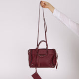 Balenciaga Burgundy Mini Papier A4 Zip Around Tote