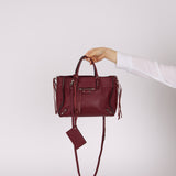 Balenciaga Burgundy Mini Papier A4 Zip Around Tote