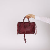 Balenciaga Burgundy Mini Papier A4 Zip Around Tote