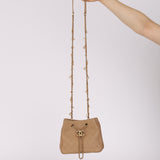 Chanel 2019 Dark Beige Calfskin Egyptian Amulet Small Drawstring Bag