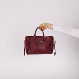 Balenciaga Burgundy Mini Papier A4 Zip Around Tote