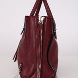 Balenciaga Burgundy Mini Papier A4 Zip Around Tote