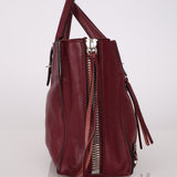 Balenciaga Burgundy Mini Papier A4 Zip Around Tote