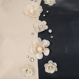Ultra-Rare Fendi Mother of Pearl Jasmine Flower Embellished Bicolor Double Flap Baguette