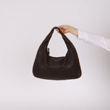 Bottega Veneta Chocolate Brown Lambskin Intrecciato Medium Hobo