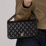 Chanel 2009 Black Lambskin Turnlock Full Flap Bag GHW