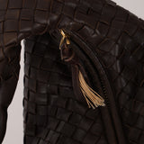 Bottega Veneta Chocolate Brown Lambskin Intrecciato Medium Hobo