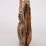 Fendi Brown Beige Zebra Pony Hair Baguette