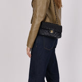 Chanel 1993 Navy Lambskin Small Classic Double Flap Bag 24K GP