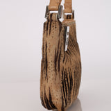 Fendi Brown Beige Zebra Pony Hair Baguette