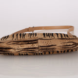 Fendi Brown Beige Zebra Pony Hair Baguette