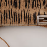 Fendi Brown Beige Zebra Pony Hair Baguette