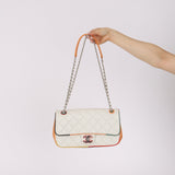 Limited Edition Chanel 2017 Blanc Quilted Lambskin Cuba Color Medium Flap