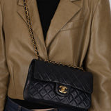 Chanel 1993 Navy Lambskin Small Classic Double Flap Bag 24K GP