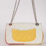 Limited Edition Chanel 2017 Blanc Quilted Lambskin Cuba Color Medium Flap