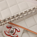 Limited Edition Chanel 2017 Blanc Quilted Lambskin Cuba Color Medium Flap
