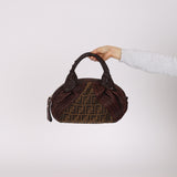 Fendi Zucca Nappa Leather Spy Boston Bag