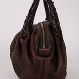 Fendi Zucca Nappa Leather Spy Boston Bag