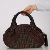 Fendi Zucca Nappa Leather Spy Boston Bag