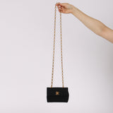Chanel 2000s Grosgrain Mini Bijoux Chain Mini Turnlock Flap 24K GP