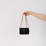 Chanel 2000s Grosgrain Mini Bijoux Chain Mini Turnlock Flap 24K GP