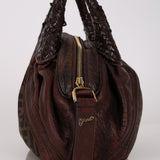 Fendi Zucca Nappa Leather Spy Boston Bag