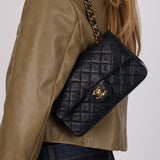 Chanel 1993 Navy Lambskin Small Classic Double Flap Bag 24K GP