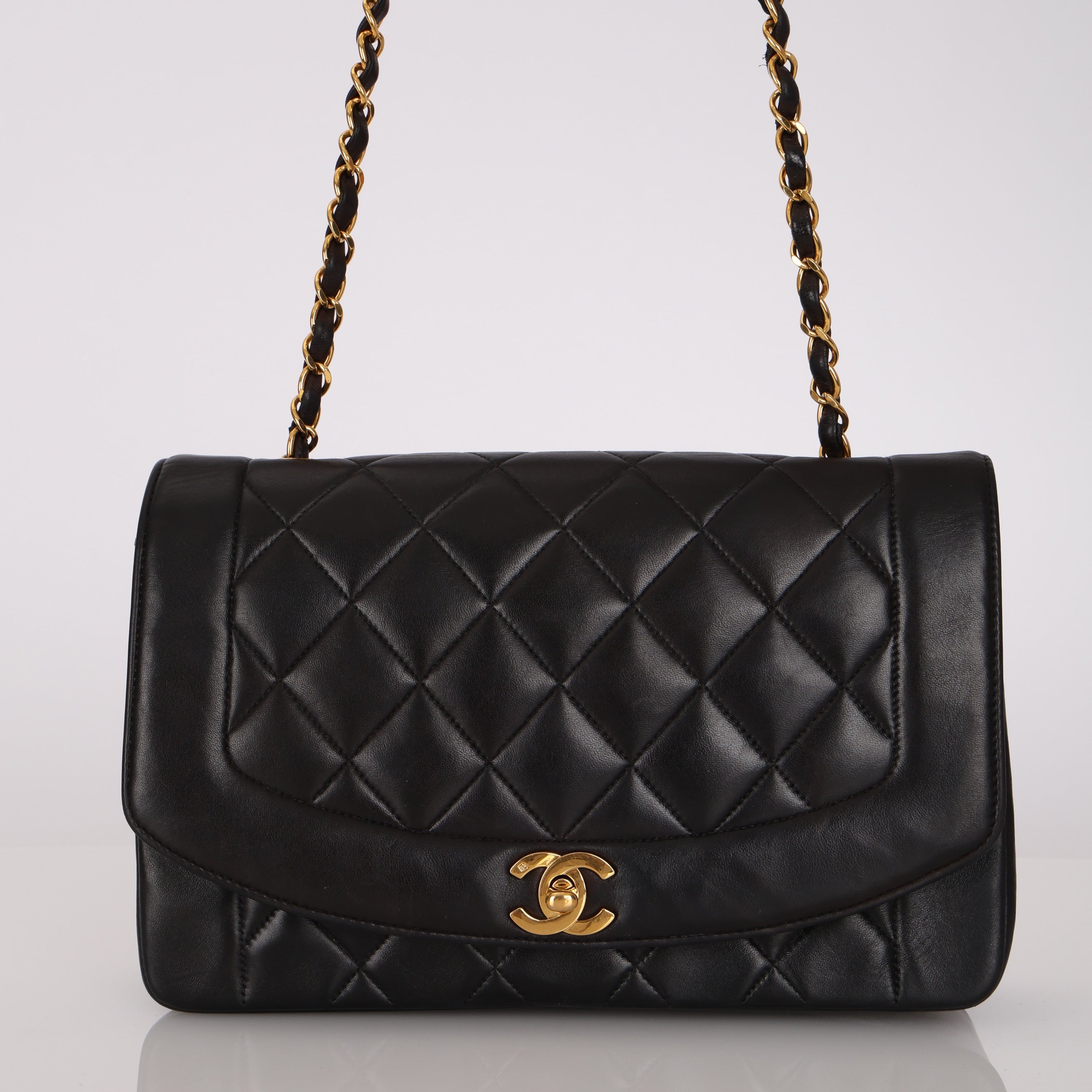 Chanel 1993 Lambskin Medium Diana Flap Bag 24K GP
