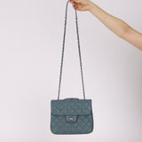 Chanel 2018 Stone Blue Caviar Urban Companion Medium Flap