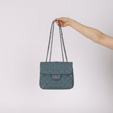Chanel 2018 Stone Blue Caviar Urban Companion Medium Flap