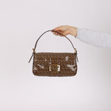Fendi Zucchino Coated Canvas Baguette Bag GHW