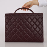 Chanel 1997 Bordeaux Caviar Turnlock Briefcase 24K GP