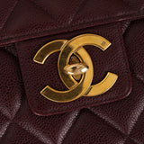 Chanel 1997 Bordeaux Caviar Turnlock Briefcase 24K GP