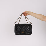 Rare Chanel 1996 Caviar Medium Diana Flap 24K GP