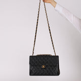 Chanel 2001 Caviar Turnlock Jumbo Classic Single Flap Bag 24K GP