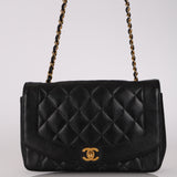 Rare Chanel 1996 Caviar Medium Diana Flap 24K GP