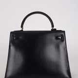 Hermès 1983 Bleu Marine Box Kelly Sellier 28 GHW with Strap
