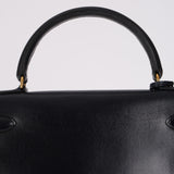 Hermès 1983 Bleu Marine Box Kelly Sellier 28 GHW with Strap