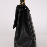 Chanel 2001 Caviar Turnlock Jumbo Classic Single Flap Bag 24K GP