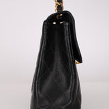 Chanel 2001 Caviar Turnlock Jumbo Classic Single Flap Bag 24K GP