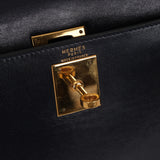 Hermès 1983 Bleu Marine Box Kelly Sellier 28 GHW with Strap