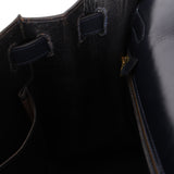 Hermès 1983 Bleu Marine Box Kelly Sellier 28 GHW with Strap