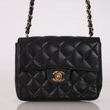 Rare Chanel 2004 Caviar Square Mini Flap 24K GP