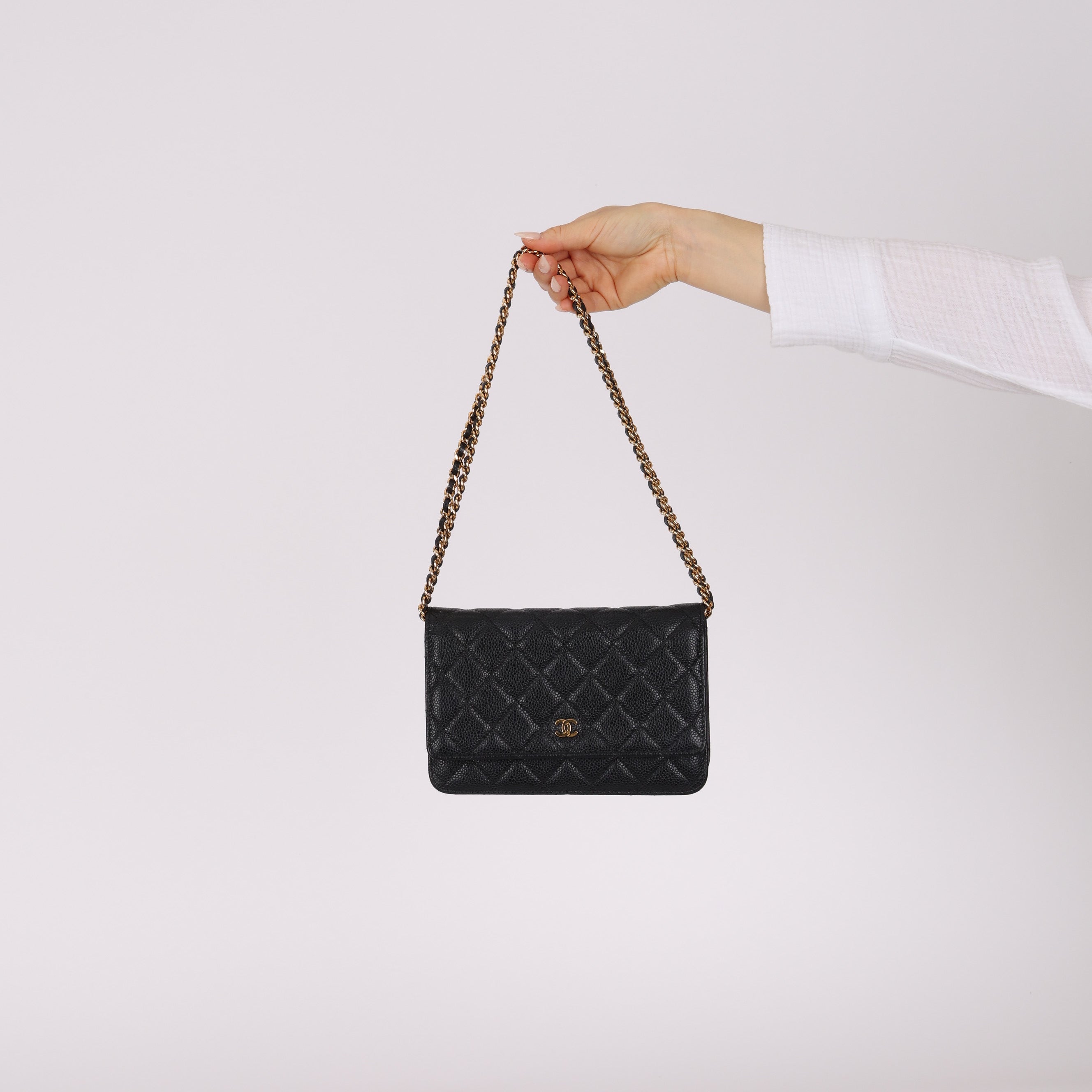 Chanel 2019 Black Caviar Wallet on Chain