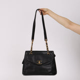 Chanel 1996 Caviar Front Pocket Turnlock Zip Tote 24K GP