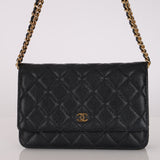 Chanel 2019 Black Caviar Wallet on Chain