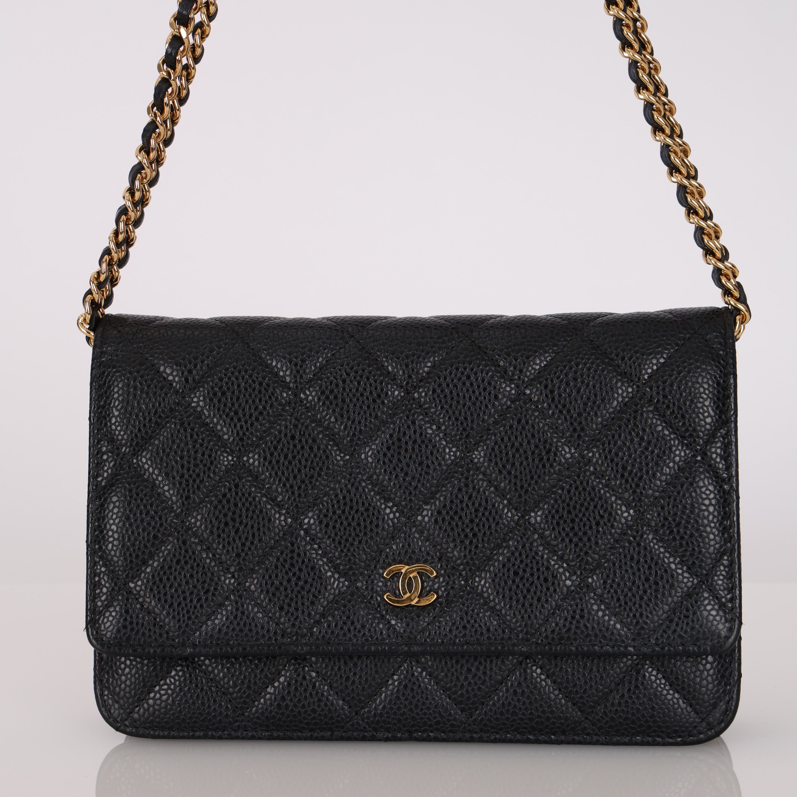 Chanel 2019 Black Caviar Wallet on Chain