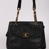 Chanel 1996 Caviar Front Pocket Turnlock Zip Tote 24K GP