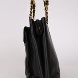 Chanel 1996 Caviar Front Pocket Turnlock Zip Tote 24K GP
