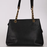 Chanel 1996 Caviar Front Pocket Turnlock Zip Tote 24K GP
